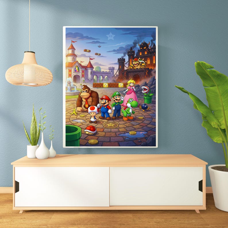 Super Mario - Printable Wall Art - Digital Download - Super Mario Fan ...