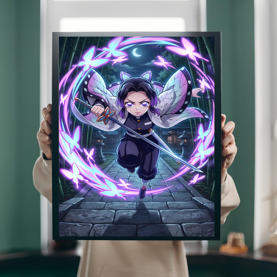 Shinobu Kocho Poster - Demon Slayer Wall Art - Insect Breathing Hashira ...