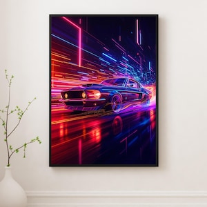 Ford Mustang Classic Wall Art – Vintage Muscle Car Poster