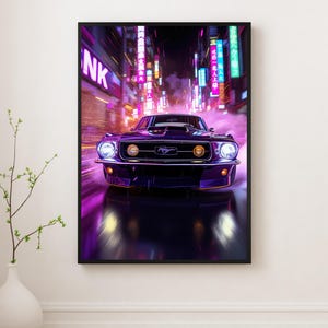 Ford Mustang Classic Wall Art – Vintage Muscle Car Poster