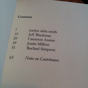 May include: A table of contents for a book with the names of the authors and the page numbers where their contributions begin.