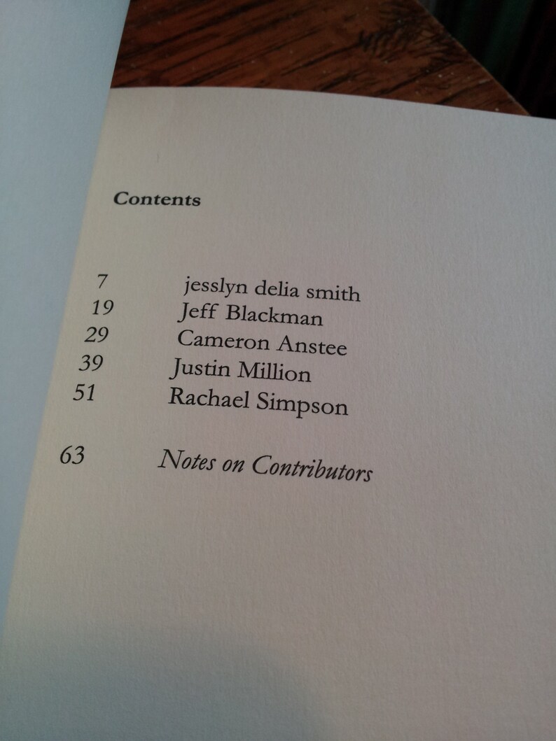 May include: A table of contents for a book with the names of the authors and the page numbers where their contributions begin.