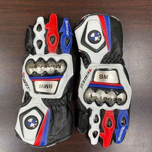 BMW Motorrad Leather Racing Gloves: Protective Motorcycle Biker Gear