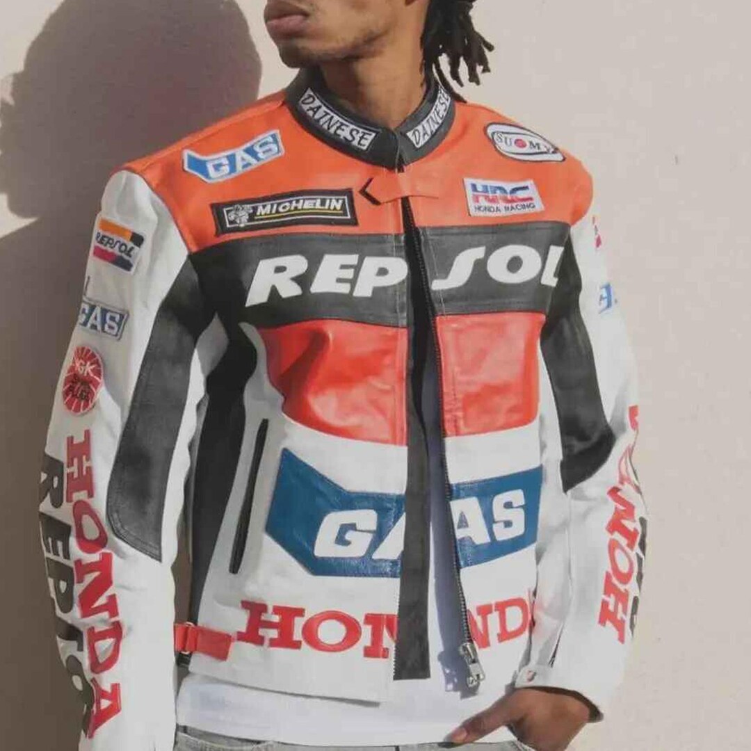 Honda Repsol Racing Leather Jacket: Cowhide Motorcycle Gear With CE ...