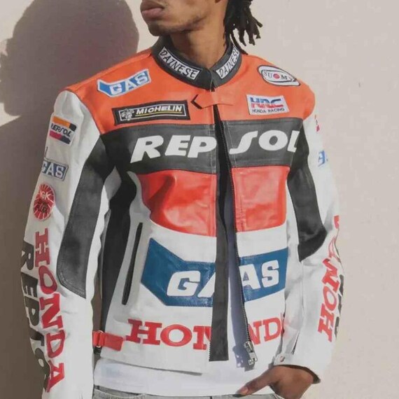 ホンダ レプソル レーシング レザージャケット：CEアーマー付き牛革製