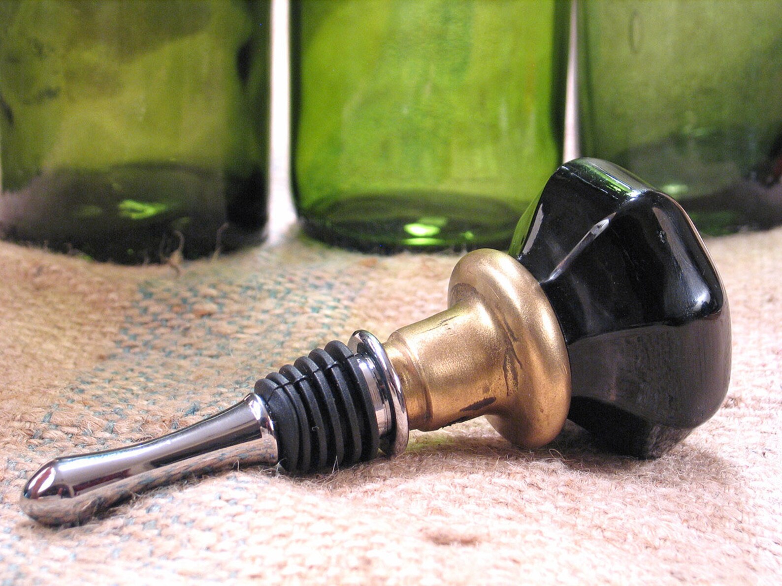 Antique Black Glass Door Knob Bottle Stopper Topper VICTORIAN Etsy