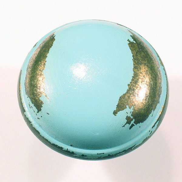 Single Shabby Chic Vintage Door Knob - AQUA Blue - Distressed Doorknob - F