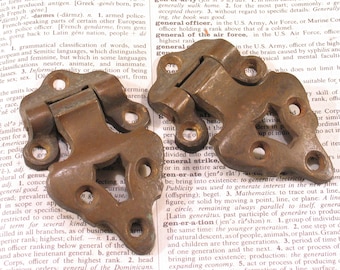 Bisagras vintage de latón para nevera (3-1/4" x 2") - Herrajes antiguos para puertas de gabinetes