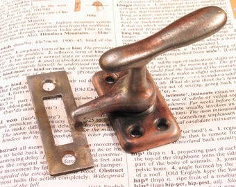 Vintage Casement Window Lock w Keeper - Cabinet Door Latch - Antique Hardware #A