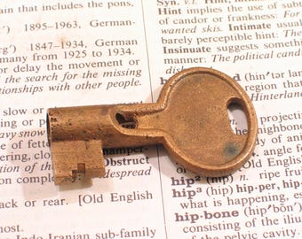 Vintage Brass Hollow Barrel Skeleton Key 1-3/4" Long - Antique Padlock Key Hardware