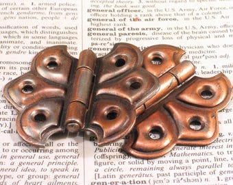 Par de bisagras de mariposa para puerta de armario (2-1/4" x 2") - Herrajes vintage para armarios