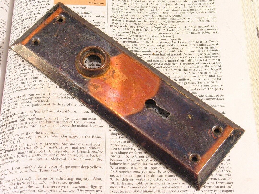 Vintage FLASHED COPPER Door Plate Antique Doorknob Hardware Etsy