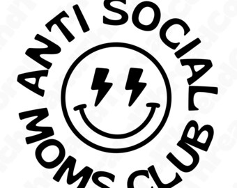 Anti Social Moms Club Vinyl Sticker | Funny Mom Life Decal | Waterproof & Durable