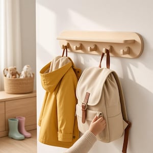 Most Popular Kids Coat Rack. Wood Wall Hook. Wall Organizer. Children's Coat Hook. Wall Coat Rack with Shelf. Handmade. Made in USA.