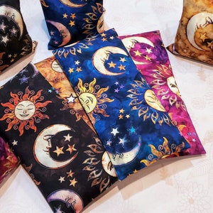 Sun and Moon Celestial gift giving idea. Heating pad Microwave heat pack or heated neck wrap microwave heat pad. Crescent moon Gift for her.