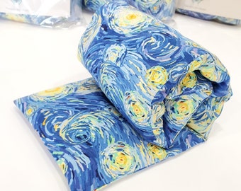 Microwave heat pack. Rice heating pad Starry night Gift for her. Microwave Neck wrap with Removable cover washable heated neck wrap rice bag