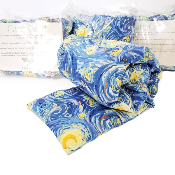 Starry night Heating pad Gift for Mom Neck wrap washable covers. Muscle cramps Rice heating pad heated neck wrap under 30 gift for her.