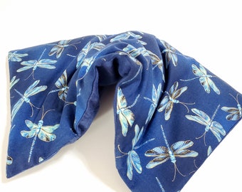 Large Heating pad weighted heat pack. Dragonfly Microwave heat pad Removable cover. Rice pillow Dragonfly gift for mom. Comfort gift for him