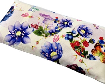 Reusable heating pad Rice bag - Neck relaxing Sinus heat pack Microwave heat pad - butterfly Woodland Mushrooms, fairy garden gift for women