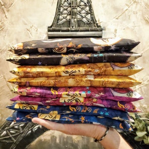 Spa gift Flax Seed heating pad sun and moon. Rice heating pad 16 x 9 Heat pack. Batik fabric microwave heat pad covers. Fibromyalgia Gift