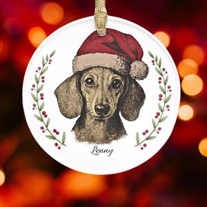 Personalized Dachshund Christmas Ornament – Customized Gift, Personalized ornament, Dog Mom Gift, Weenie Dog Gift, Dog Mom Ornament,