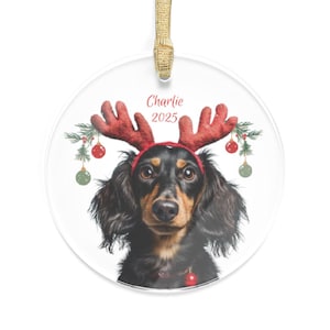 Personalized Dachshund Pet Ornament – Customized ornament, Dog lover Gift, Dachshund Mom, Dog Dad Gift, Custom Pet Ornament, Dog Mom Gift