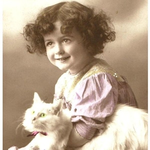 Carte postale pour enfants britanniques de la Première Guerre mondiale, photo rotative, photographie antique peinte à la main à Londres, carte postale d'occasion