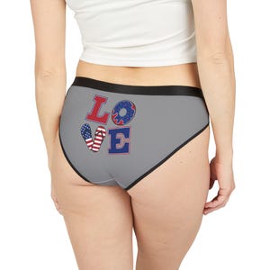 Love Women&#39;s Panties, Heart Design Underwear, Romantic Lingerie, Valentine&#39;s Day Gift, Bridal Shower Undergarment, Anniversary Surprise,