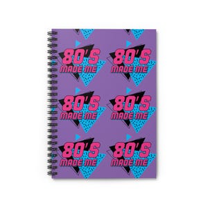 Purple 80&#39;s Retro Ruled Line Notebook