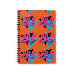 Orange 80&#39;s Retro Ruled Line Notebook