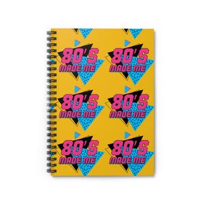 Yellow 80&#39;s Retro Ruled Line Notebook