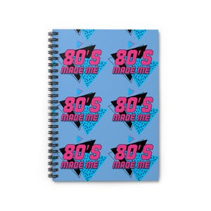 Light Blue 80&#39;s Retro Ruled Line Notebook
