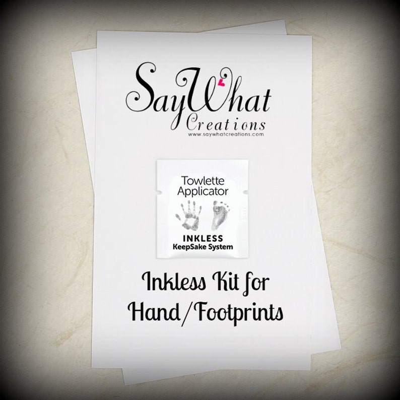 Inkless Hand print and footprint kit used for SayWhat Creations Impression Jewelry