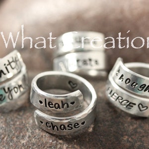 BEST SELLER Personalized Wrap Ring Hand Stamped image 1