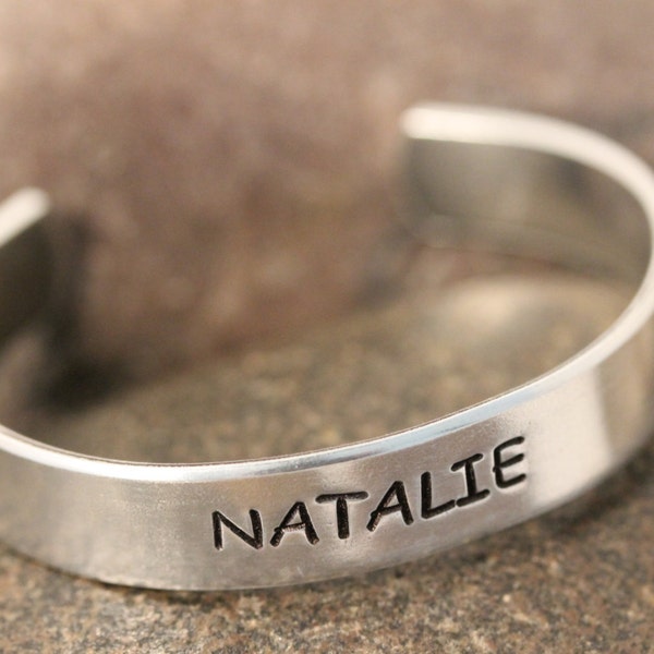 Child's Cuff Bracelet Personalized Hand Stamped fits most children and toddlers