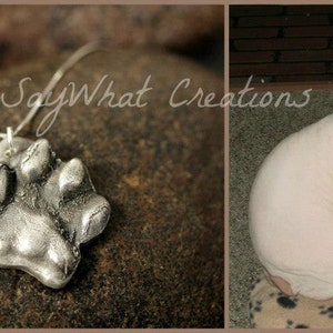 Cat or Small Dog Paw Impression Necklace made from an impression of your ACTUAL cat's paw