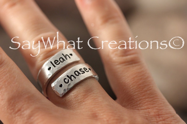 BEST SELLER Personalized Wrap Ring Hand Stamped image 5