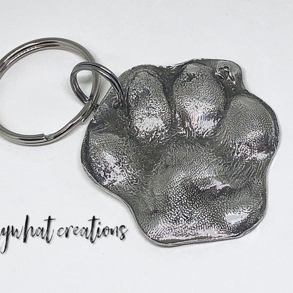 Your Dog or Cat’s Paw Print made into Silver Key Chain
