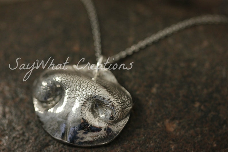 Dog Nose Print Impression Necklace from your ACTUAL dog's nose image 2