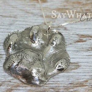 Your Dog or Cats Paw Print made into Silver Key Chain image 4