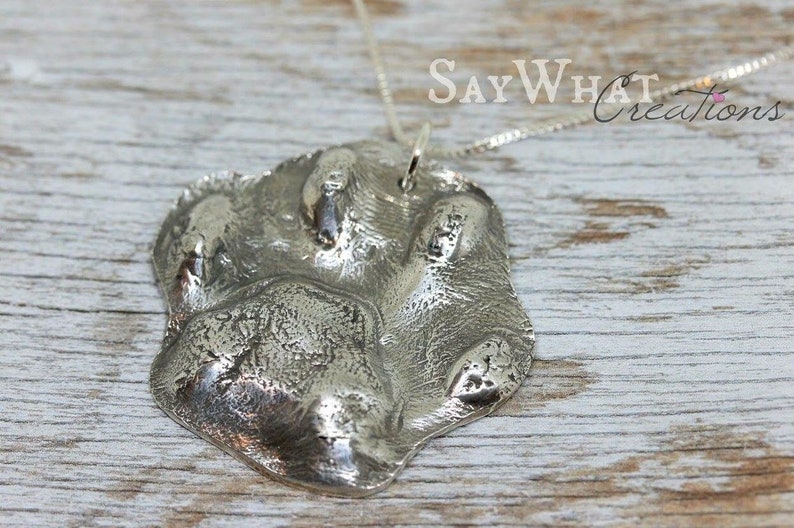 Your Dog or Cats Paw Print made into Silver Key Chain image 4