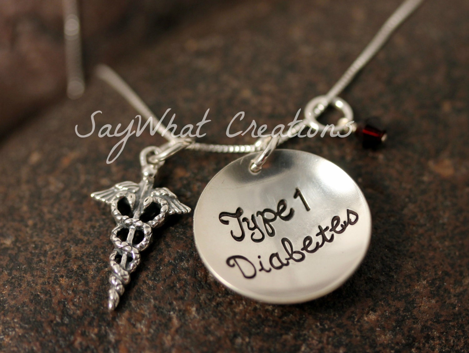 Medical Alert Necklace Custom Hand Stamped Sterling Silver Etsy