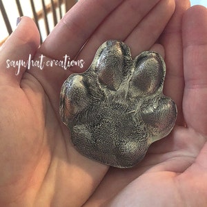 Your Dog's Paw Print made into Solid Silver for shadowbox or paperweight image 2