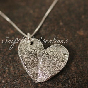 Double Dog Paw Heart Necklace made from your Dogs' Actual Paw Prints TWO DOGS image 2