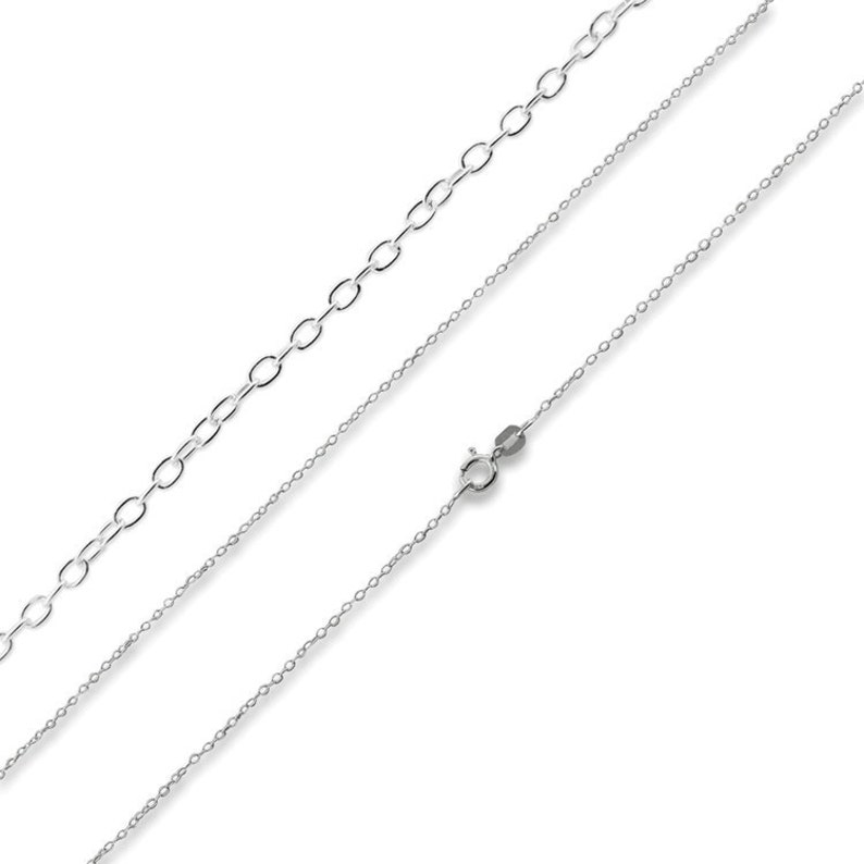 Sterling Silver Cable Chain 20 Necklace 1.1mm Italian Sterling Silver Link Chain image 5