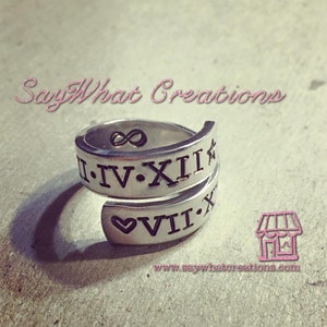 BEST SELLER Personalized Wrap Ring Hand Stamped image 7