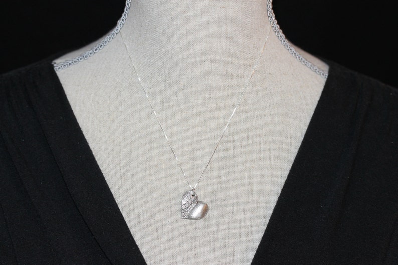 Dog Paw and Fingerprint Necklace made from your Dog's Actual Paw Print and Your Actual Fingerprint image 2