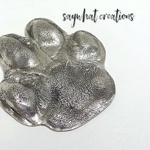 Your Dog's Paw Print made into Solid Silver for shadowbox or paperweight