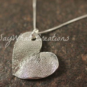 Double Dog Paw Heart Necklace made from your Dogs' Actual Paw Prints TWO DOGS image 1