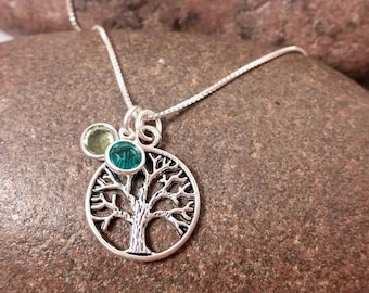 SALE Tree of Life Necklace with birthstones